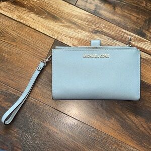 Michael Kors Powder Blue Saffiano Wristlet